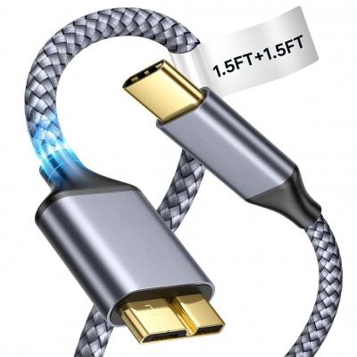 Micro B to USB C Hard Drive Cable