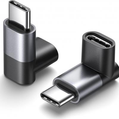 90 Degree USB C Male to USB C Female Adapter